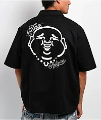 True Religion Buddha Black Zip Work Shirt
