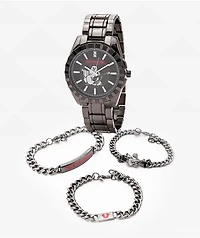 True Religion Buddha Grey Bracelet & Watch Combo