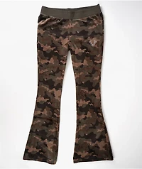 True Religion Camo Velour Flare Sweatpants