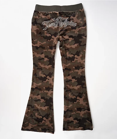 True Religion Camo Velour Flare Sweatpants
