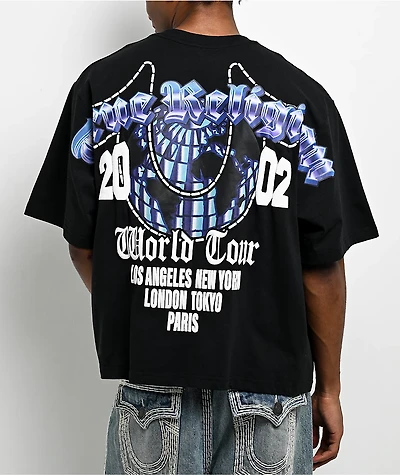 True Religion Chrome Logo Black Heavyweight Boxy T-Shirt