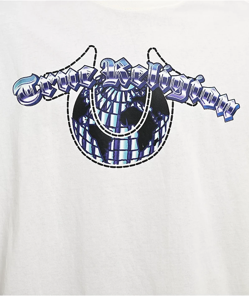 True Religion Chrome Logo Winter White Heavyweight Boxy T-Shirt