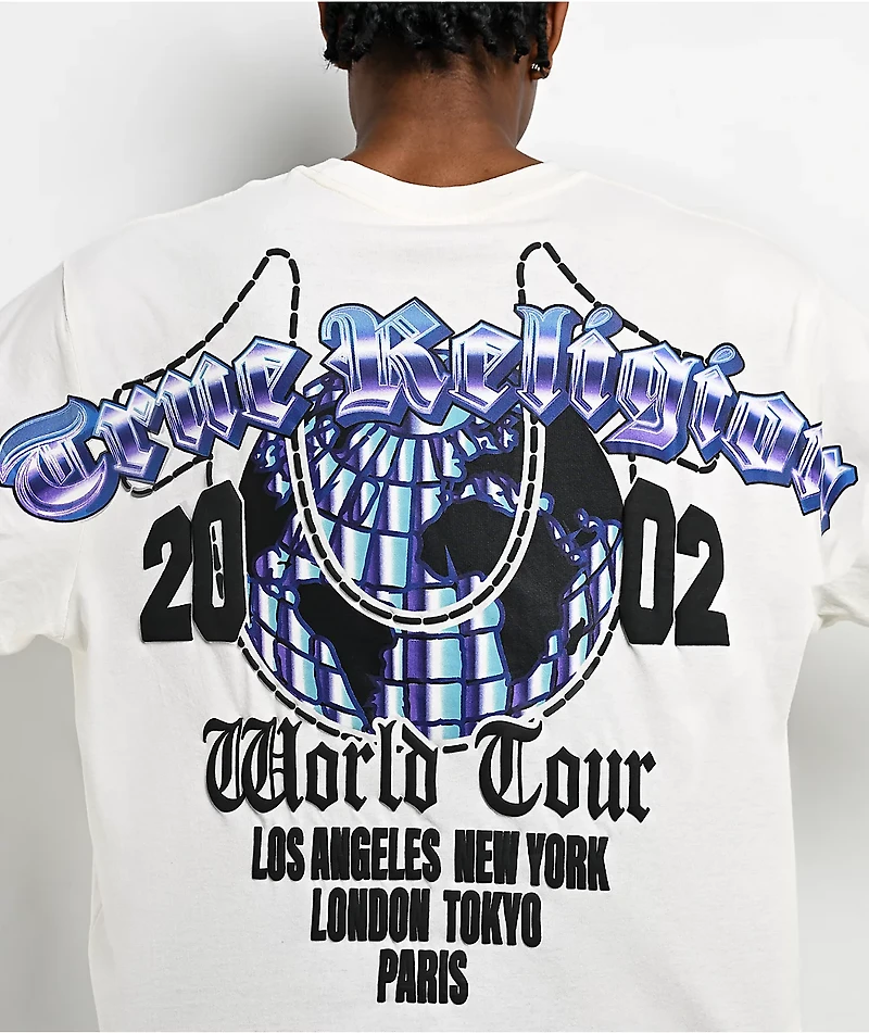 True Religion Chrome Logo Winter White Heavyweight Boxy T-Shirt