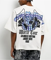 True Religion Chrome Logo Winter White Heavyweight Boxy T-Shirt
