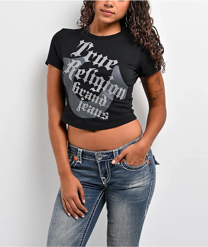 True Religion Classic Black Crop T-Shirt