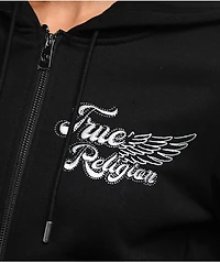True Religion Classic Winged Crystal Black Zip Hoodie