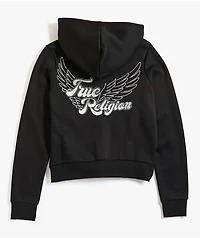 True Religion Classic Winged Crystal Black Zip Hoodie