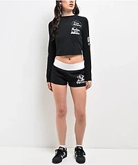 True Religion Contrast Sporty Black Sweat Shorts