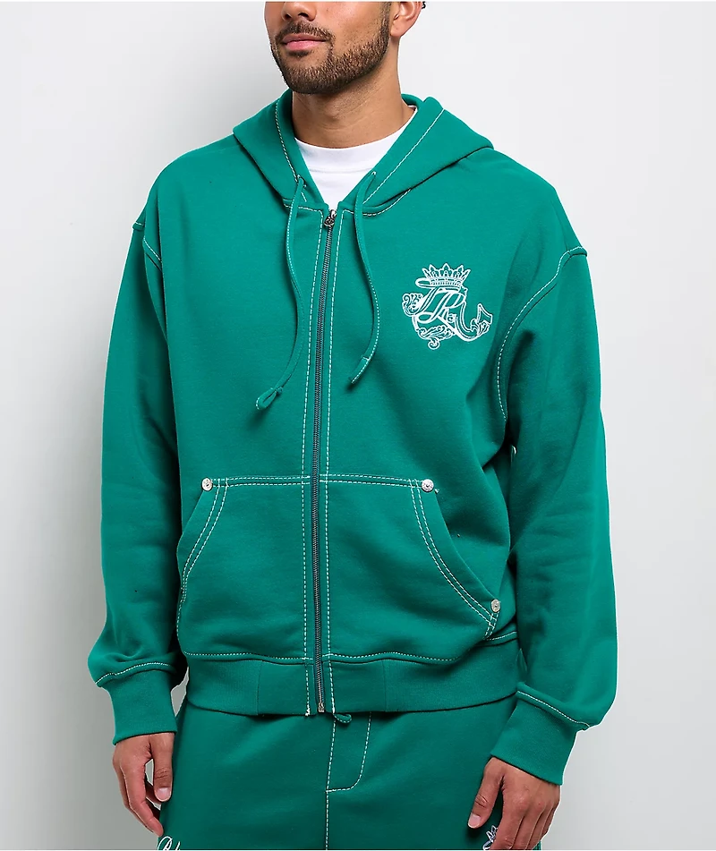 True Religion Crest Big T Oak Leaf Zip Hoodie