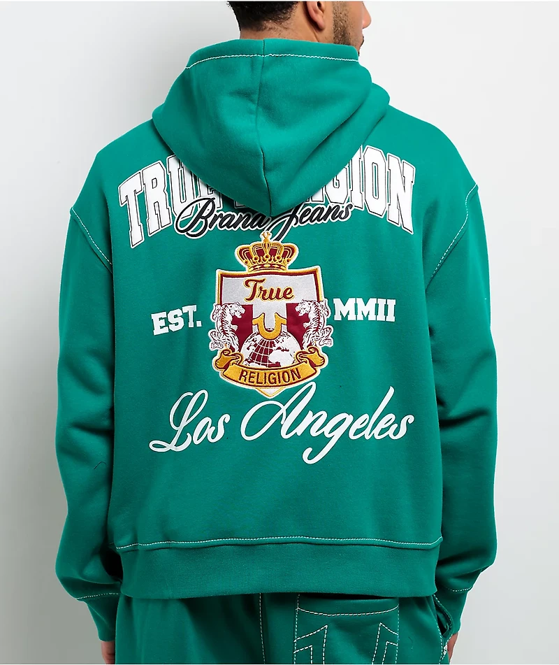 True Religion Crest Big T Oak Leaf Zip Hoodie