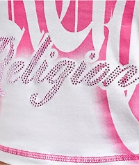 True Religion Crystal Airbrush White Crop T-Shirt