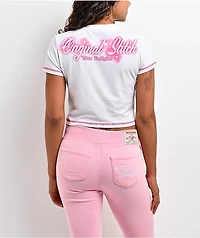 True Religion Crystal Airbrush White Crop T-Shirt