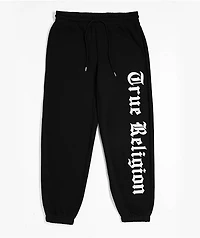 True Religion Crystal Black Boyfriend Jogger Sweatpants