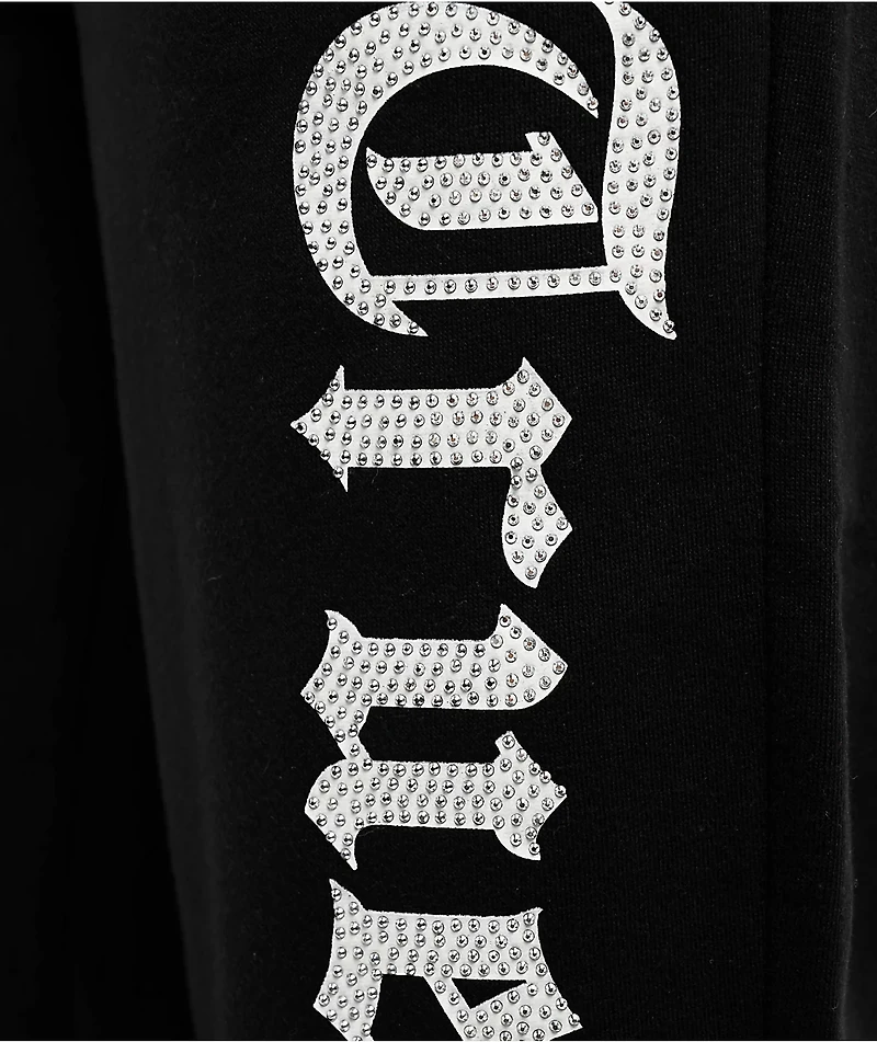 True Religion Crystal Black Boyfriend Jogger Sweatpants