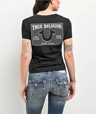 True Religion Crystal Black V-Neck T-Shirt