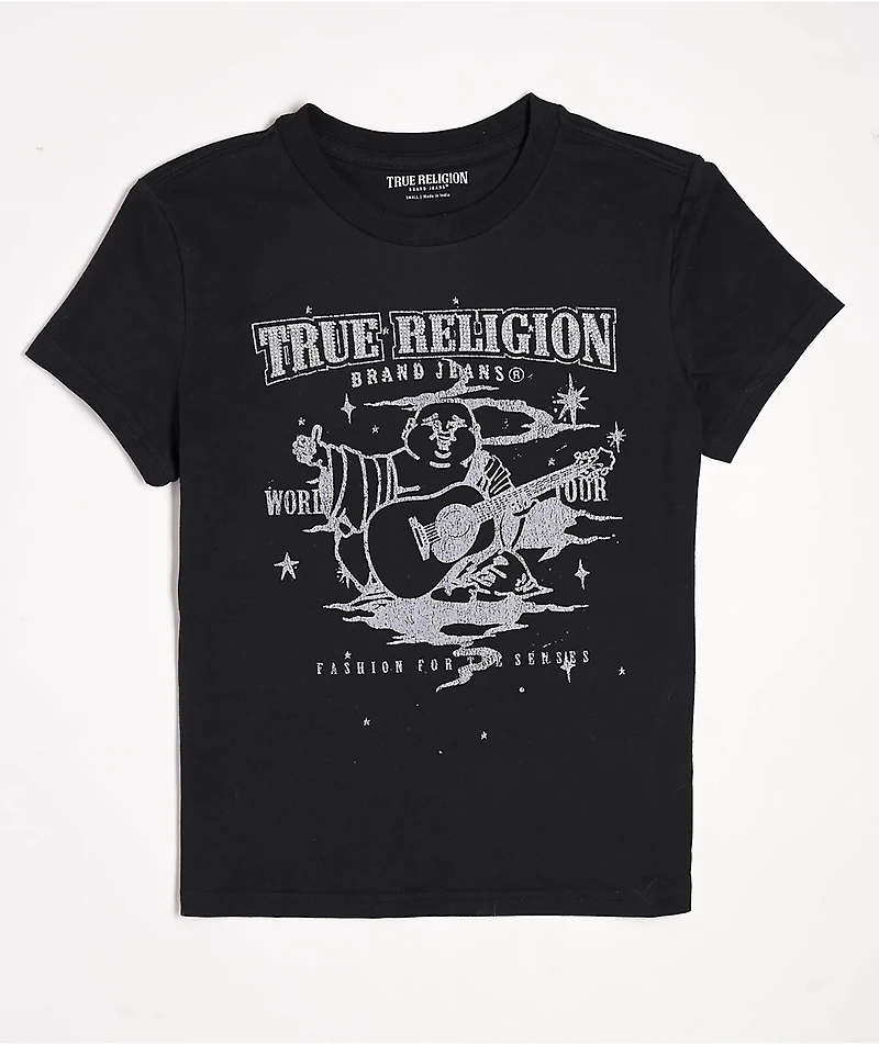 True Religion Crystal Buddha Black T-Shirt
