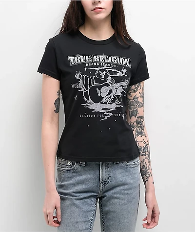 True Religion Crystal Buddha Black T-Shirt