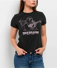 True Religion Crystal Buddha Black T-Shirt