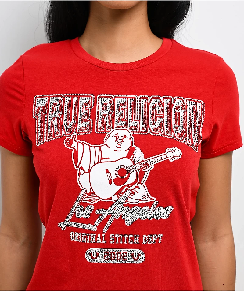 True Religion Crystal Buddha Red T-Shirt