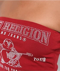 True Religion Crystal Buddha Red Tube Top