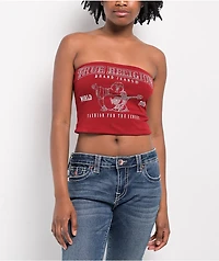 True Religion Crystal Buddha Red Tube Top