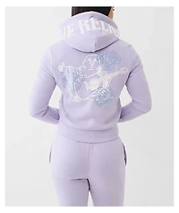 True Religion Crystal Classic Lilac Zip Hoodie