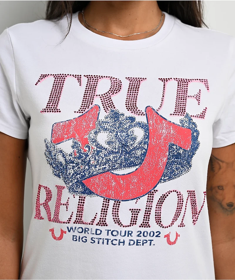 True Religion Crystal Crown White T-Shirt