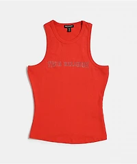True Religion Crystal Goddess Red Tank Top