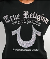 True Religion Crystal Horseshoe Black T-Shirt