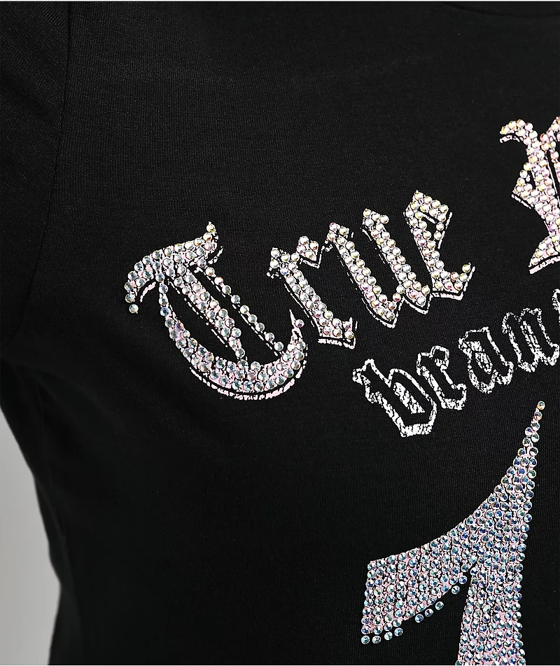 True Religion Crystal Horseshoe Black T-Shirt