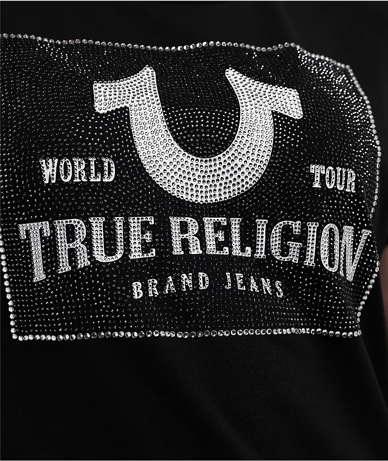 True Religion Crystal Logo Classic Black T-Shirt
