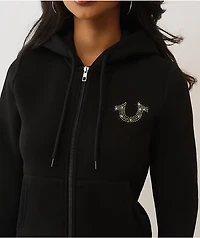 True Religion Crystal Logo Lilac Zip Hoodie