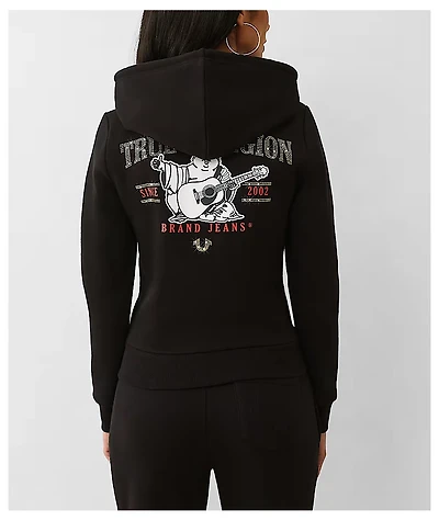 True Religion Crystal Logo Lilac Zip Hoodie