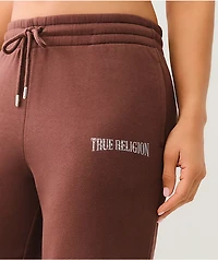 True Religion Crystal Logo Mauvewood Straight Leg Sweatpants