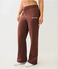 True Religion Crystal Logo Mauvewood Straight Leg Sweatpants