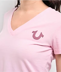 True Religion Crystal Pink V-Neck T-Shirt