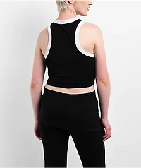 True Religion Crystal Racer Black & White Ringer Tank Top