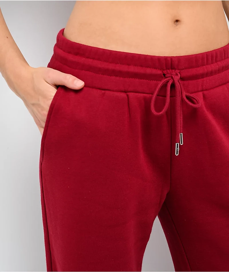 True Religion Crystal Red Wide Leg Sweatpants