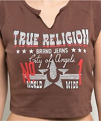 True Religion Crystal Western Notch Branch Crop T-Shirt