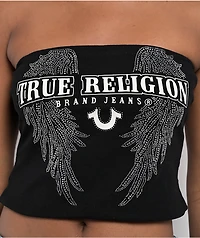 True Religion Crystal Wing Black Tube Top