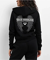 True Religion Crystal Wing Black Zip Hoodie