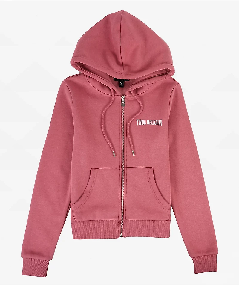 True Religion Crystal Wing Mauvewood Zip Hoodie