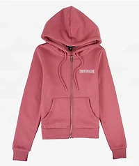 True Religion Crystal Wing Mauvewood Zip Hoodie