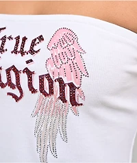 True Religion Crystal Wing White Tube Top