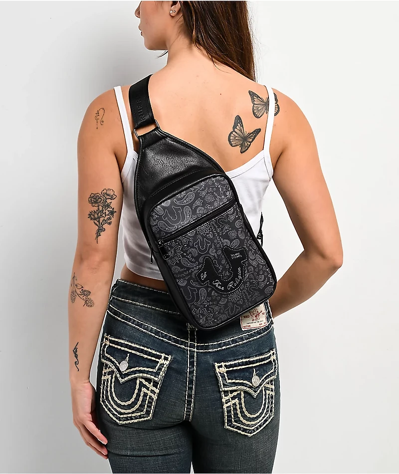 True Religion Earp Black Sling Bag