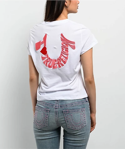 True Religion Embroidered Horseshoe White T-Shirt