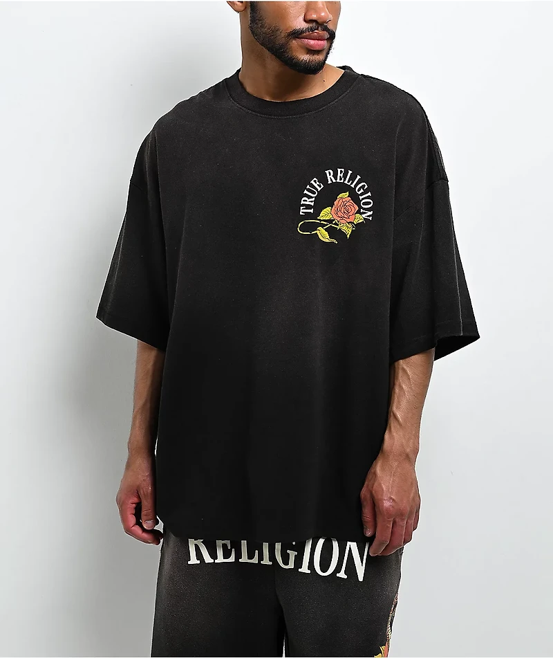 True Religion Floral Snake Black Wash T-Shirt