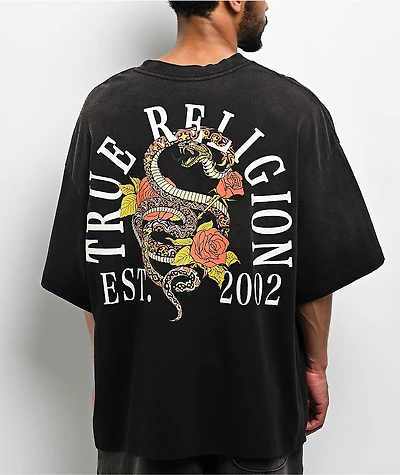 True Religion Floral Snake Black Wash T-Shirt