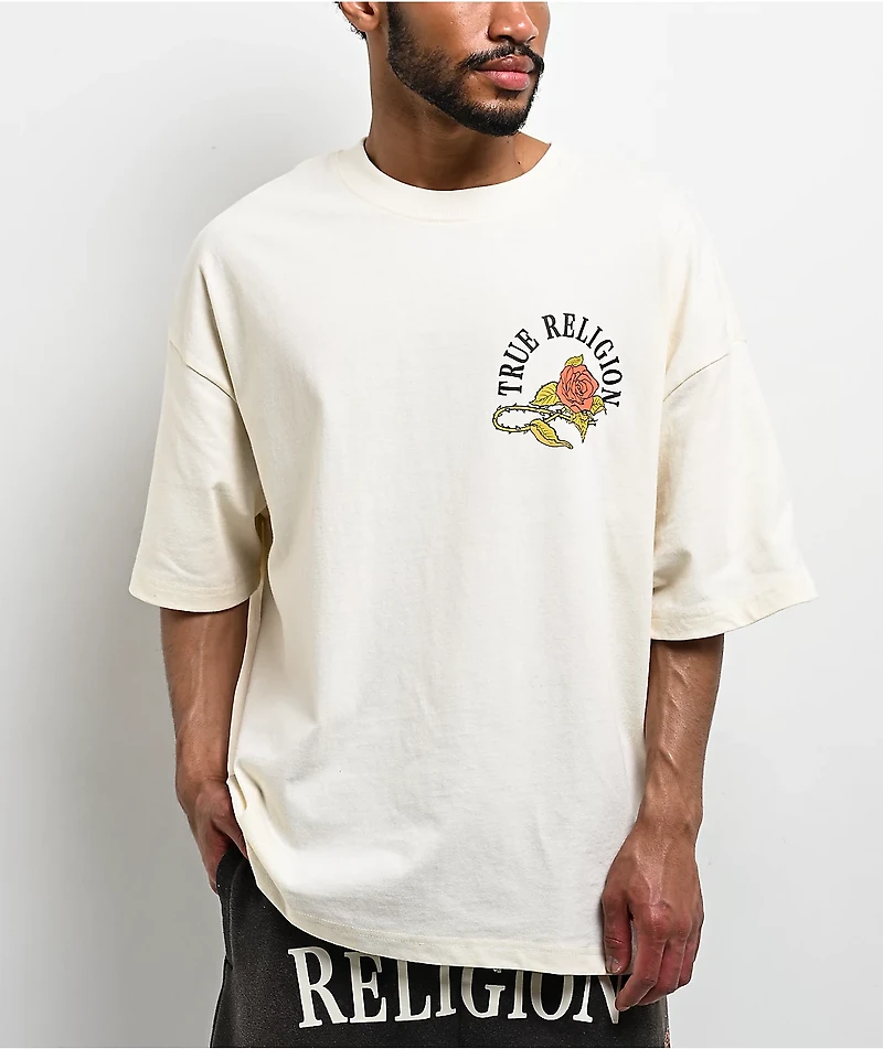 True Religion Floral Snake Cream T-Shirt