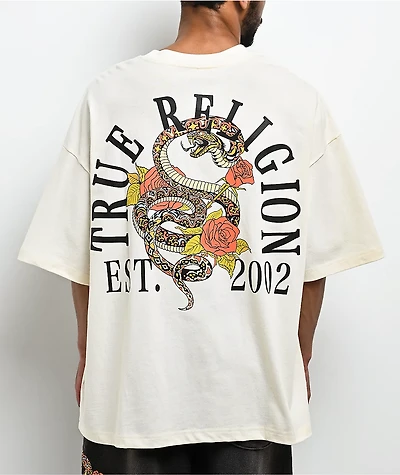 True Religion Floral Snake Cream T-Shirt